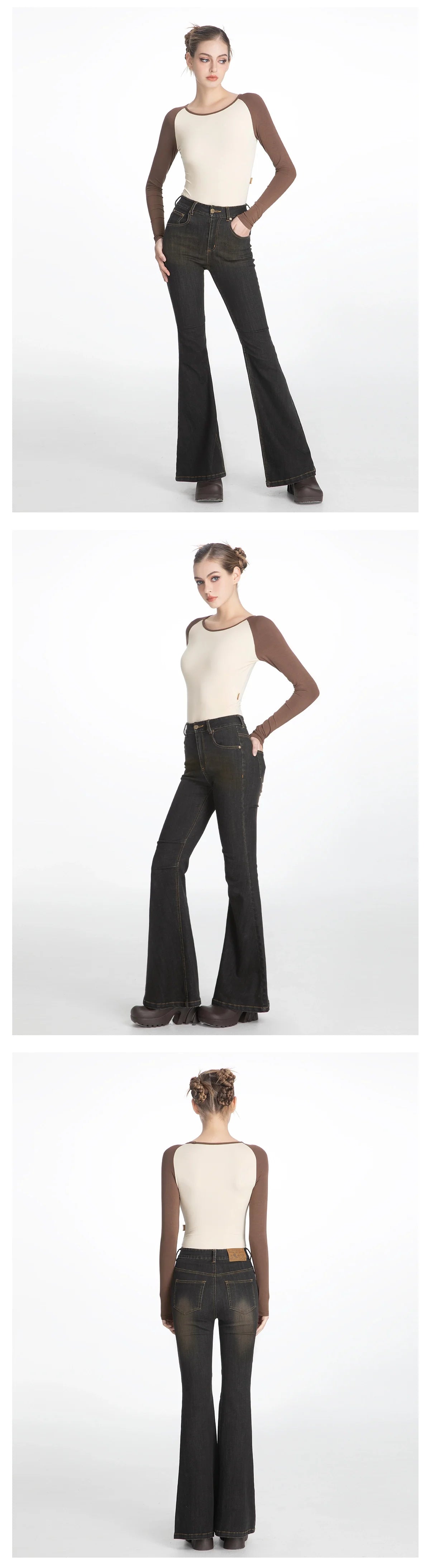 ABMY Shoulder Sleeves Versatile Base Contrasting Long Sleeves