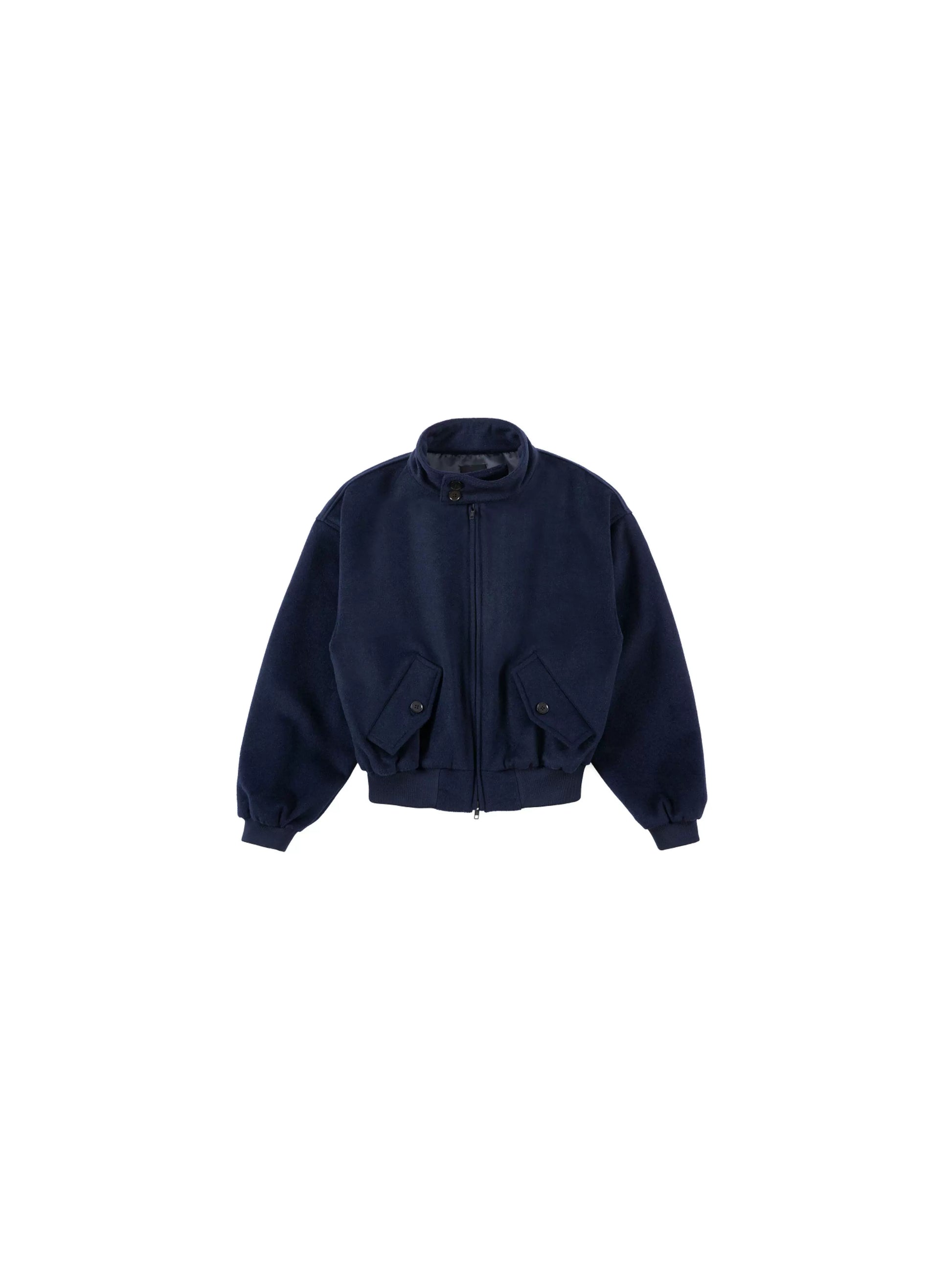 PLUS NO LOGO Silhouette Wool Jacket Zip Jacket