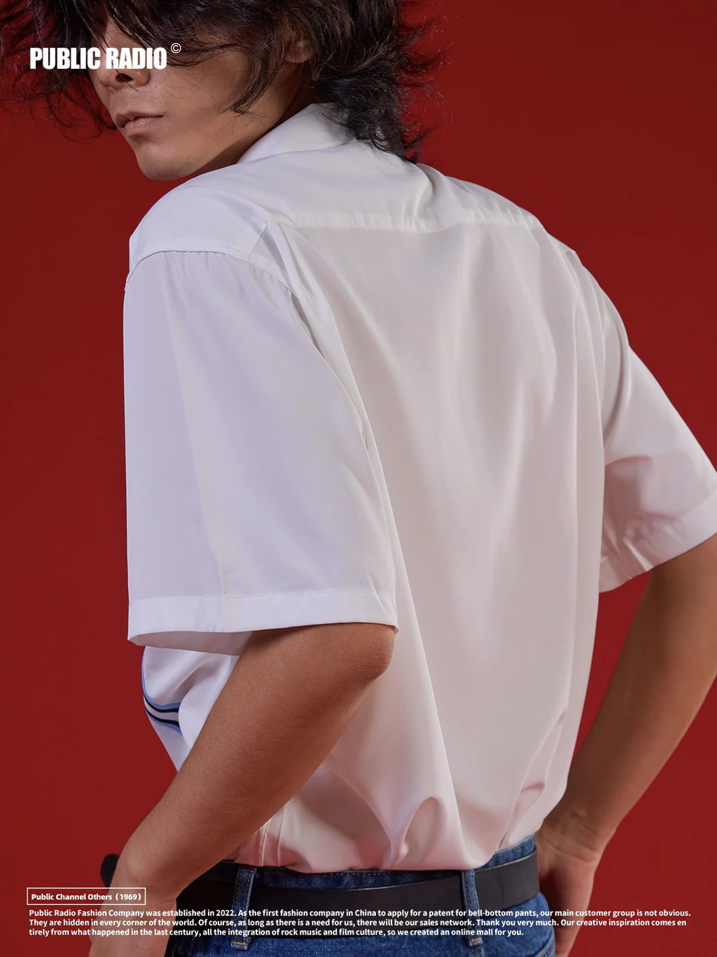 PUBLICRADIO Cuban Collar Summer Loose Short-sleeved Shirt