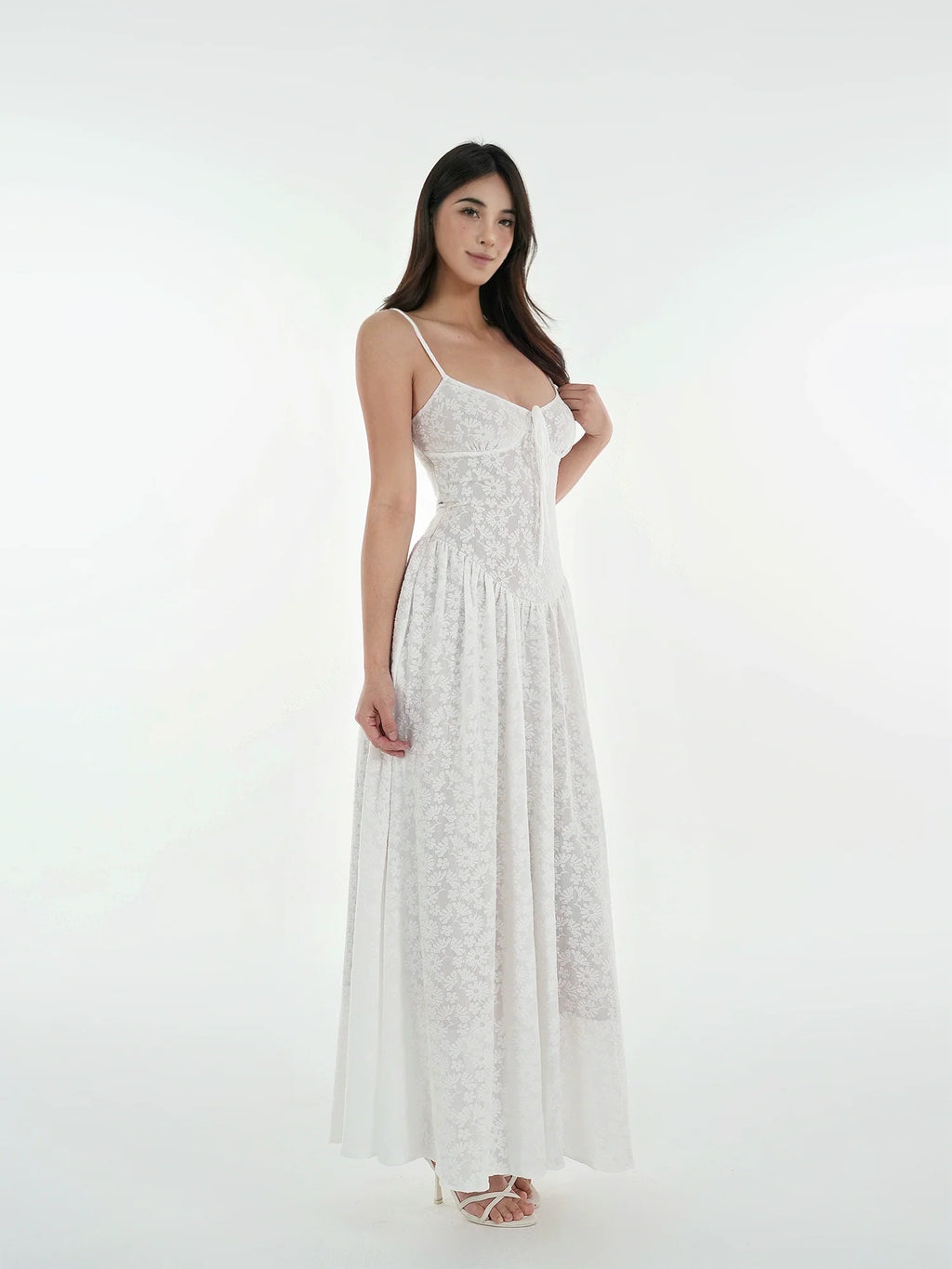 Jim Kennet Lace Stretch Jacquard Cardigan Suspender Dress Set