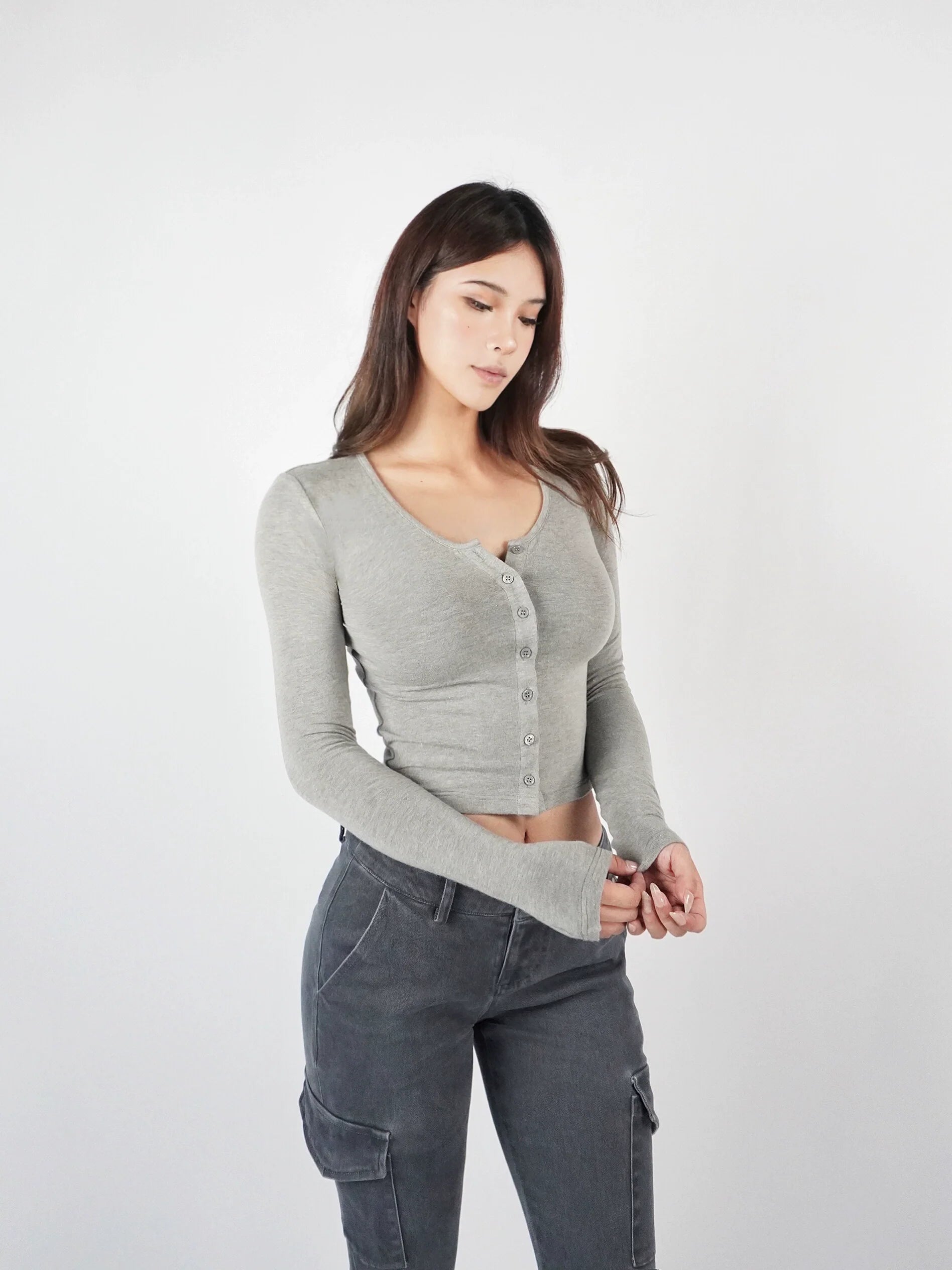 Jim Kennet Short Knitted Long Sleeve Cardigan