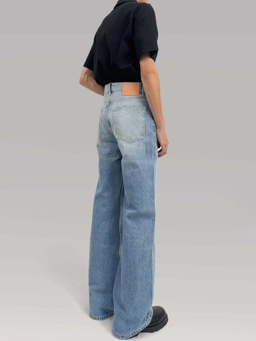 PLUS NO LOGO Washed Old Loose and Micro-pulled Jeans