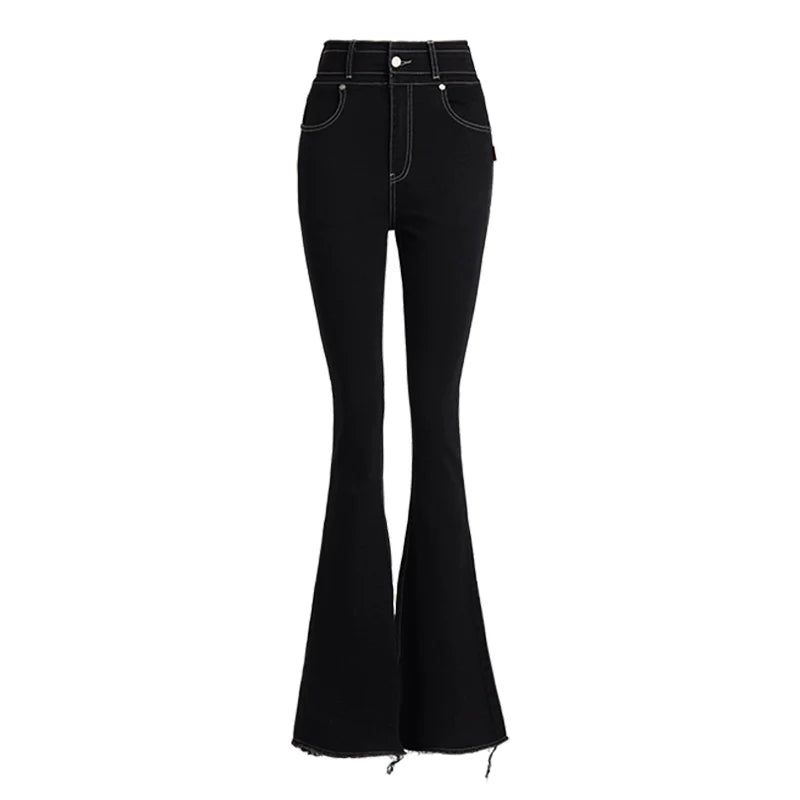 ABMY Super High Waist Spice Girl Versatile Slim Flared Jeans