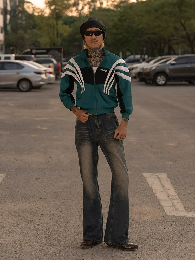 PUBLICRADIO Vintage Washed Rust Denim Flared Pants