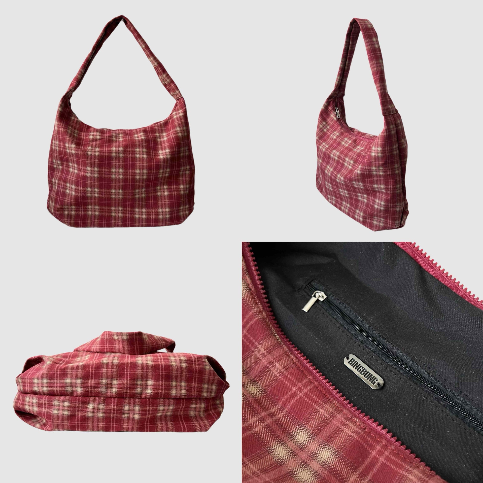 BINGBONG Retro Plaid Casual Shoulder Canvas Bag