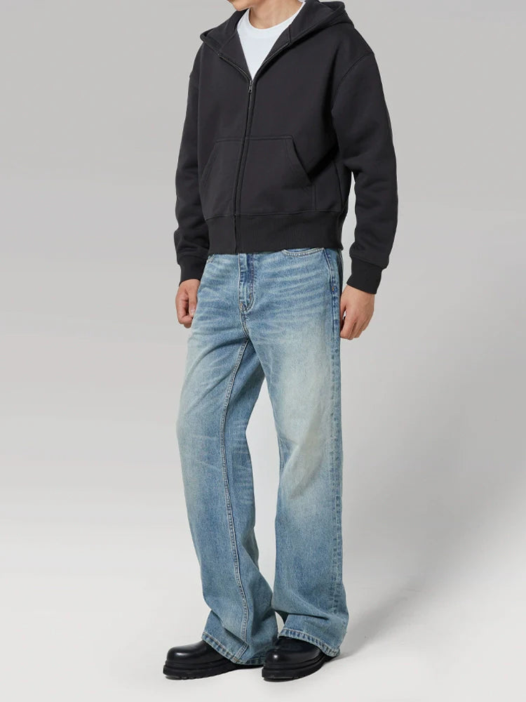 PLUS NO LOGO Washed Old Micro-pull Jeans