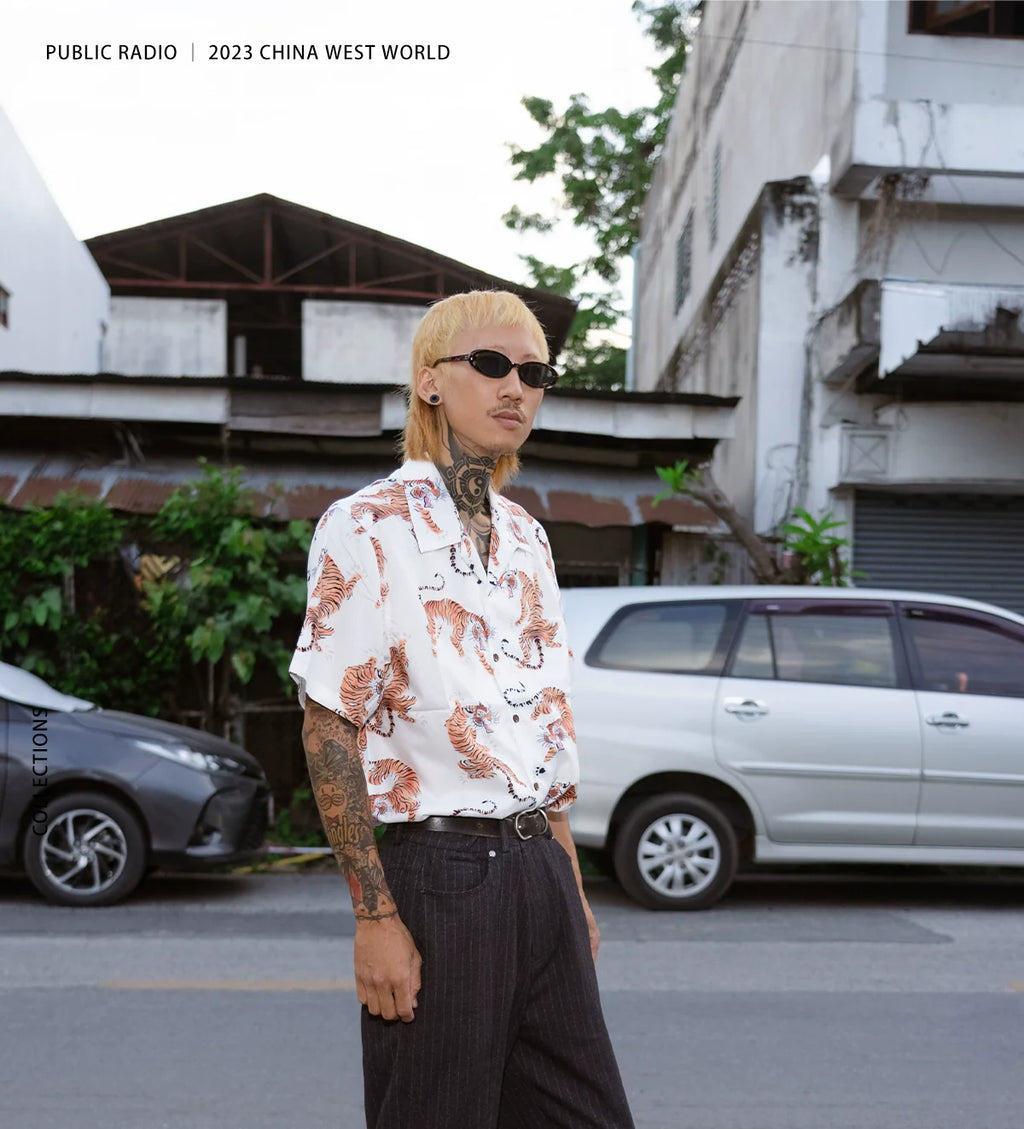 PUBLICRADIO Cuban Collar Casual Versatile Shirt