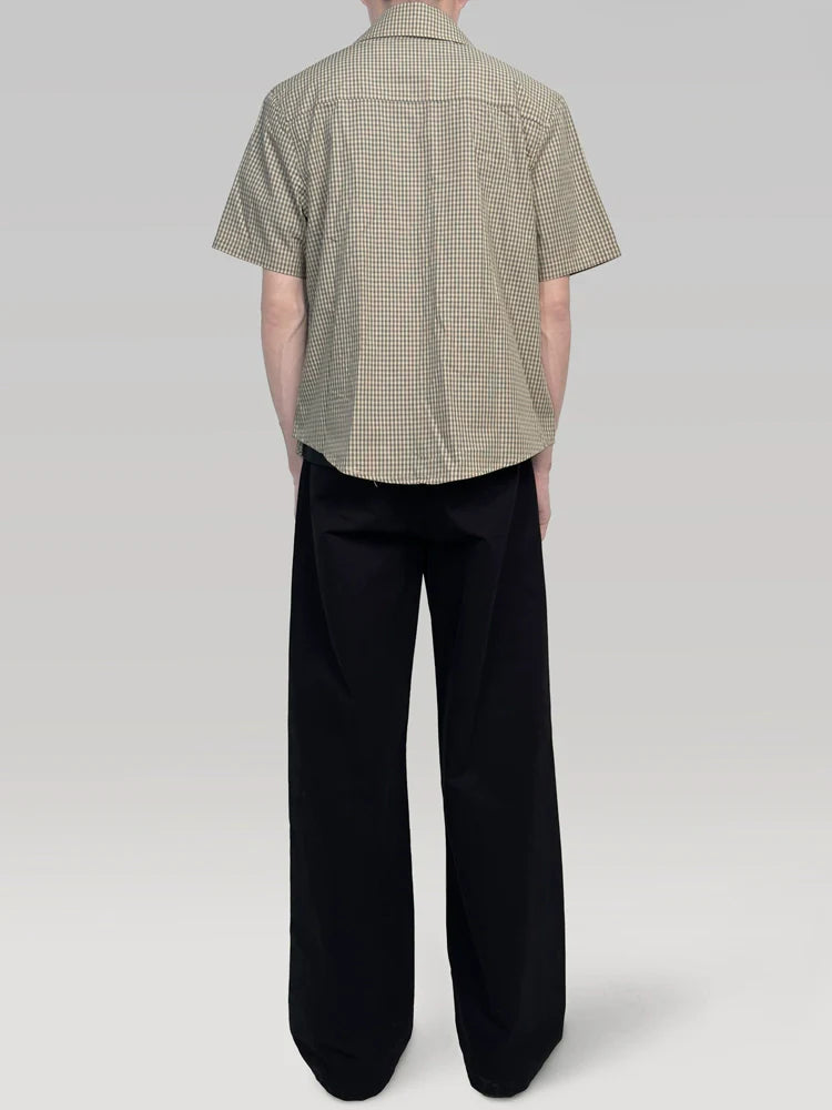 PLUS NO LOGO Versatile Plaid Short-sleeved Shirt