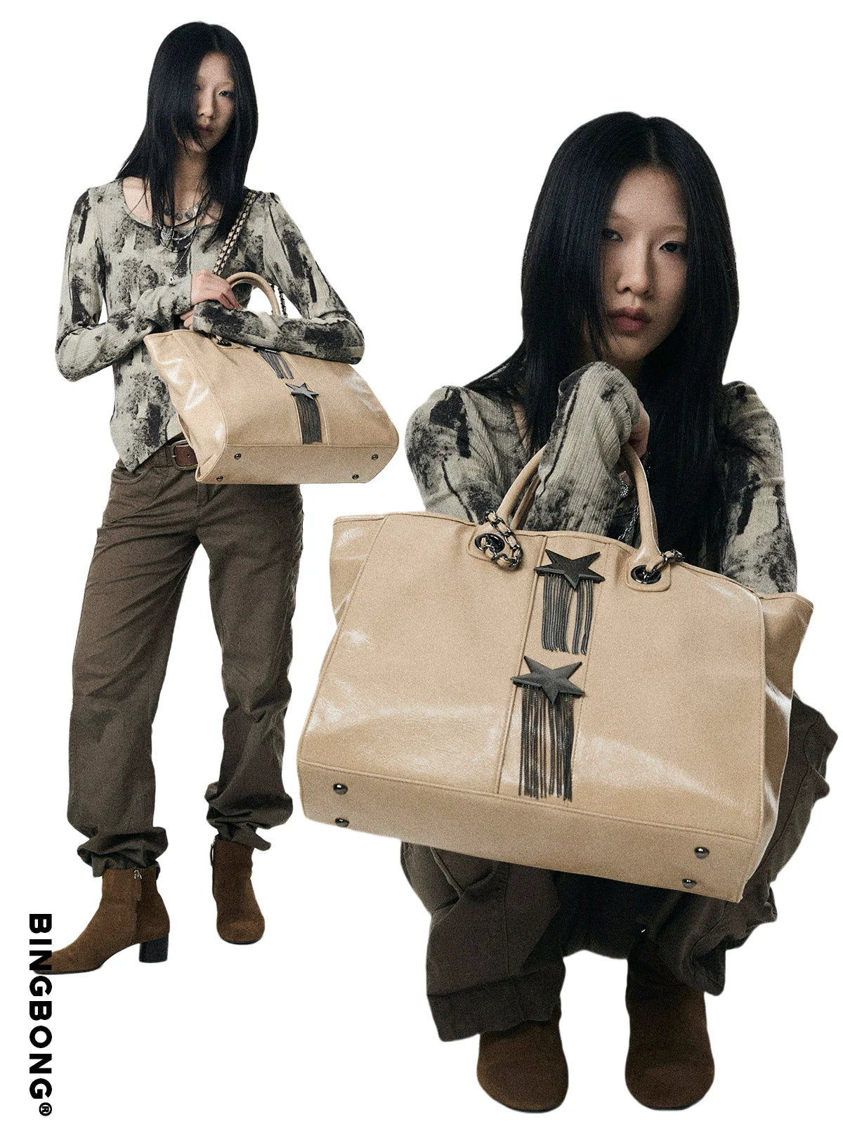 BINGBONG Large Capacity Cool Spicy Tote Bag Handbag