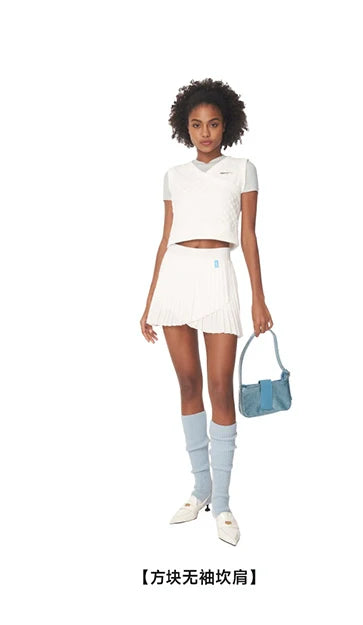 ABMY Irregular Design Anti-light Versatile A-word Pleated Skirt
