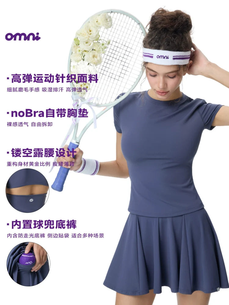 ABMY Backless Hollow Tennis Sports Suit