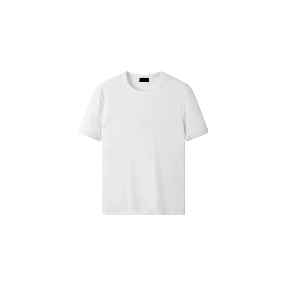 PLUS NO LOGO Elastic Sleeve Crew Neck Closed Sleeve Tee