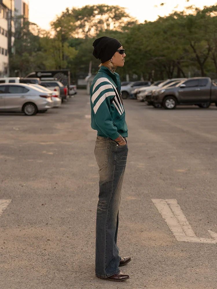 PUBLICRADIO Vintage Washed Rust Denim Flared Pants