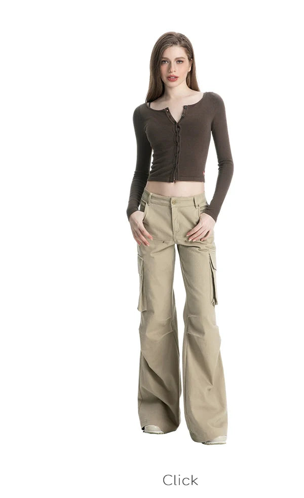 ABMY Slimmer Multi-pocket Design Sense Niche Cargo Pants