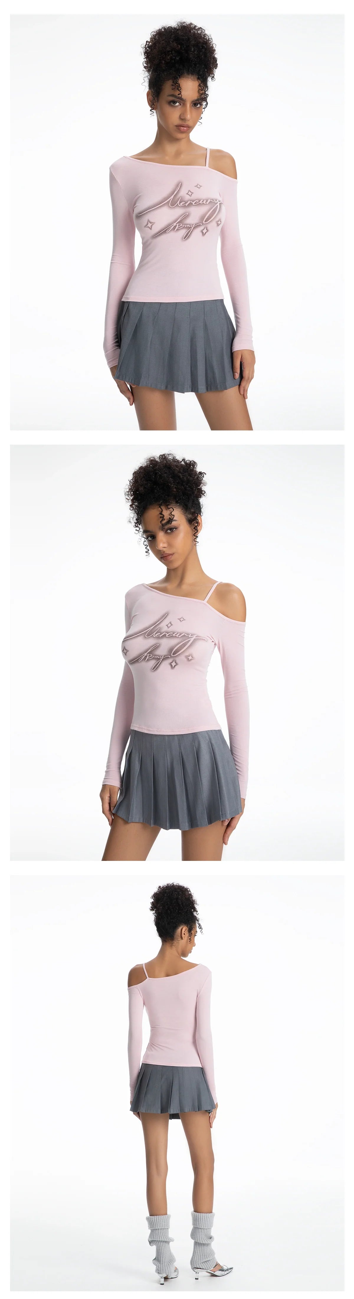 ABMY Slanted Shoulder High Elastic Breathable Suspender T-shirt