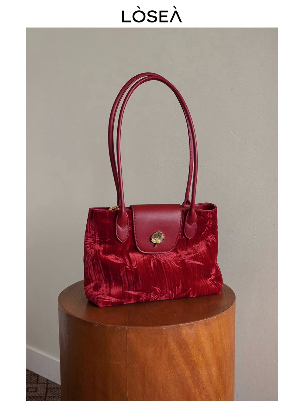 LOSEA New Chinese Style Pudong Fan Underarm Shoulder Bag