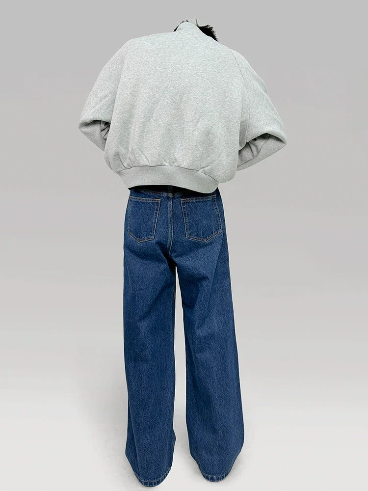 PLUS NO LOGO Loose Straight Washed Jeans