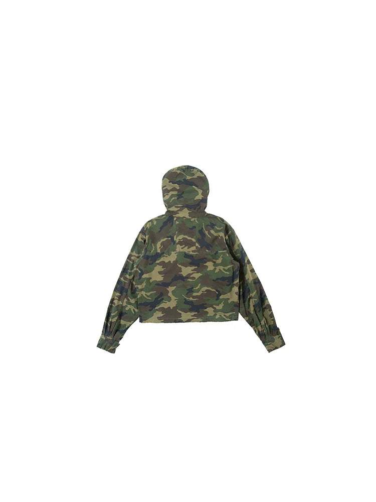 PLUS NO LOGO Washed Old Camouflage Jacket Zipper Jacket