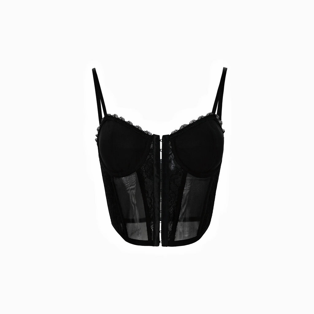 Jim Kennet Lace Fishbone Corset with Suspenders
