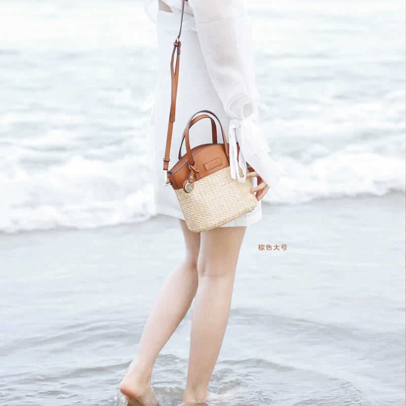 JACD Woven Holiday Portable Messenger Bucket Bag