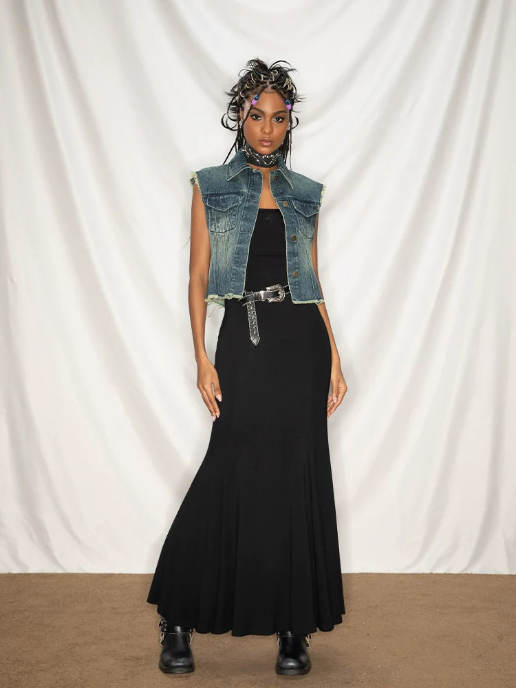 ABMY Back Cross Hollow Fishtail Skirt