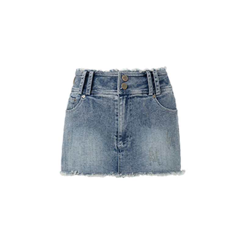 ABMY Anti-light Retro Slim and Thin Denim Skirt