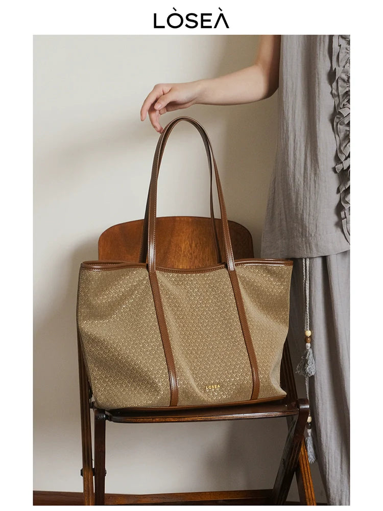LOSEA Woven Large Capacity Tote Bag