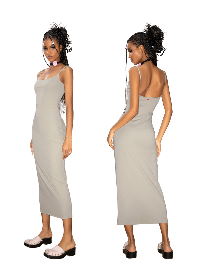 ABMY Long Skirt with Chest Pad, Halter Back, Slim Waist and Thin