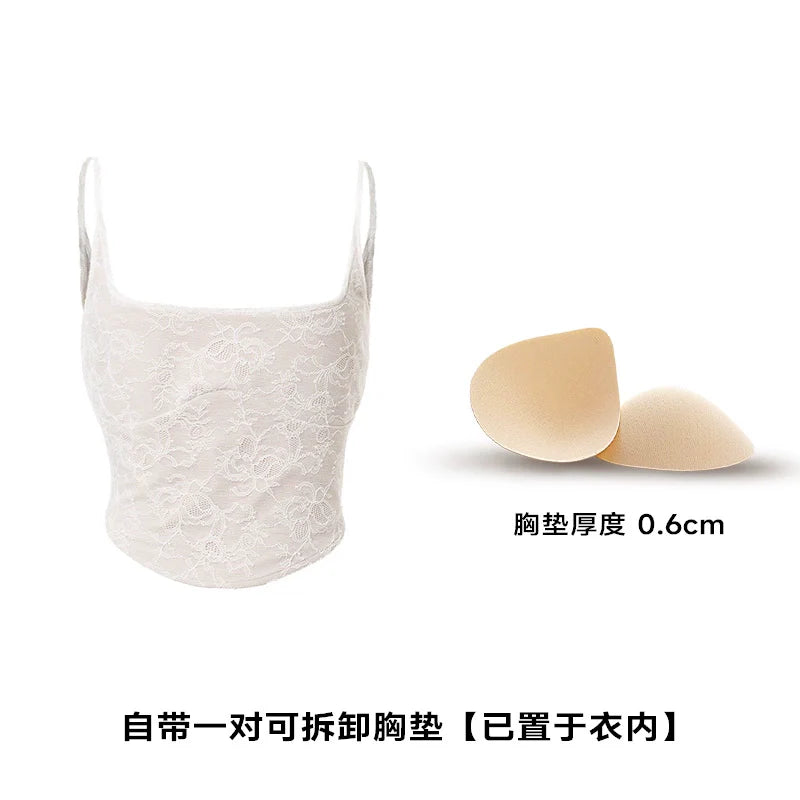 ABMY Vintage Spice Girl Lace Suspender Vest