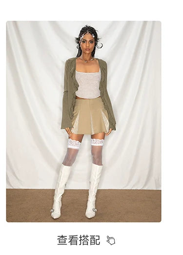 ABMY Vintage Spice Girl Lace Suspender Vest