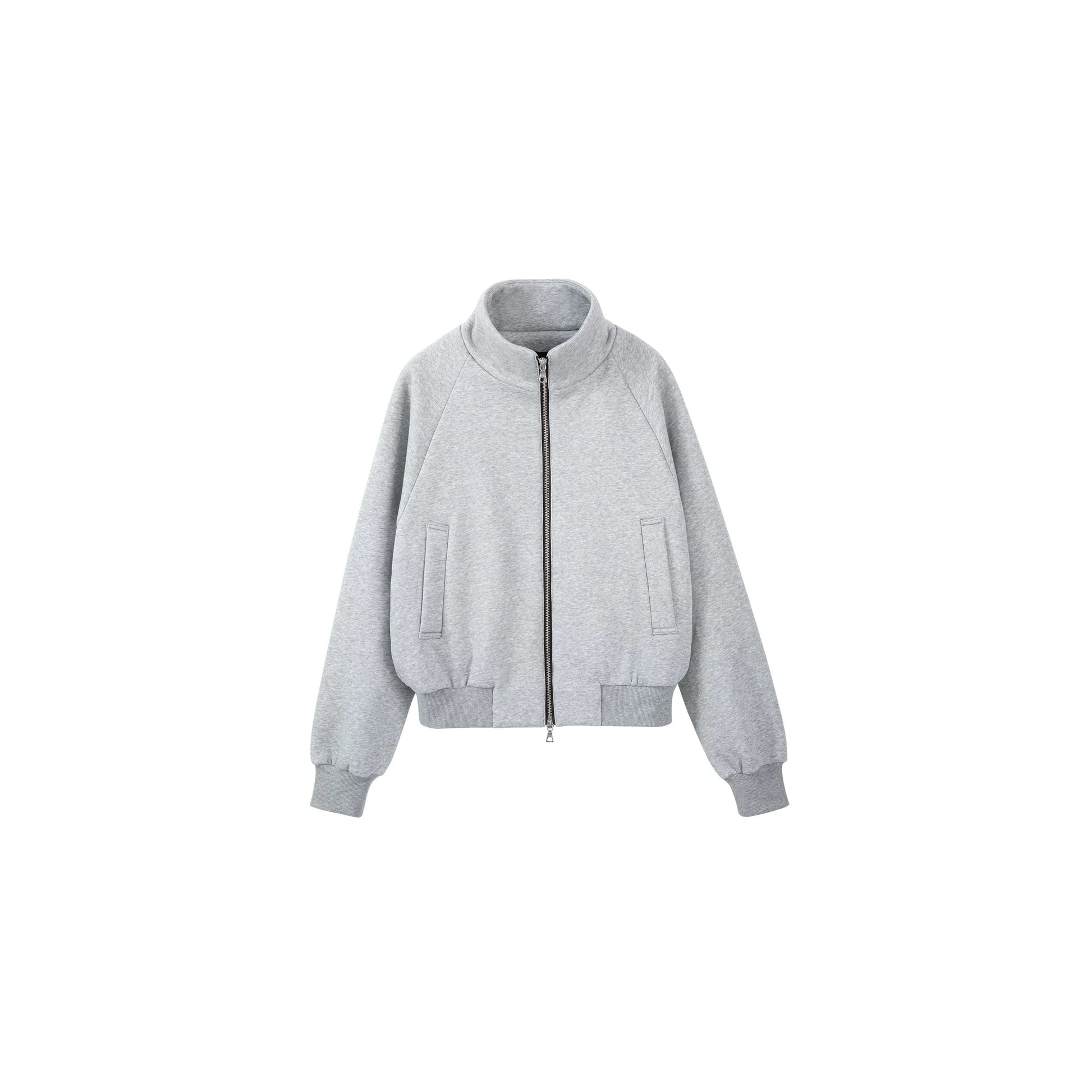 PLUS NO LOGO Fleece Stand-up Collar Jacket Zipper Jacket