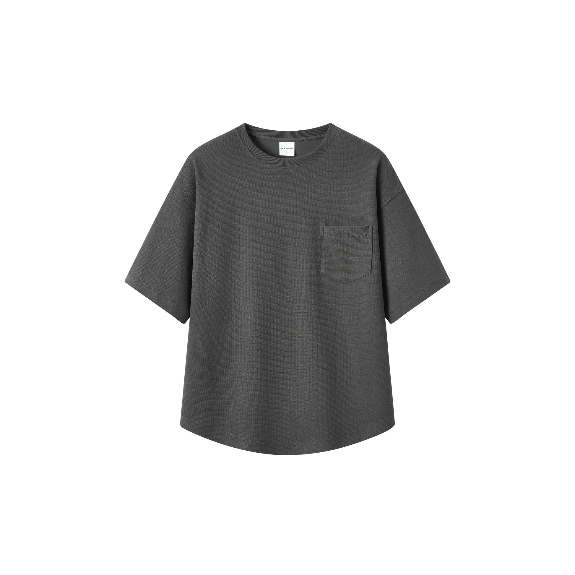 AnniehallT Curved Hem Waffle Blockbuster Pocket Tee