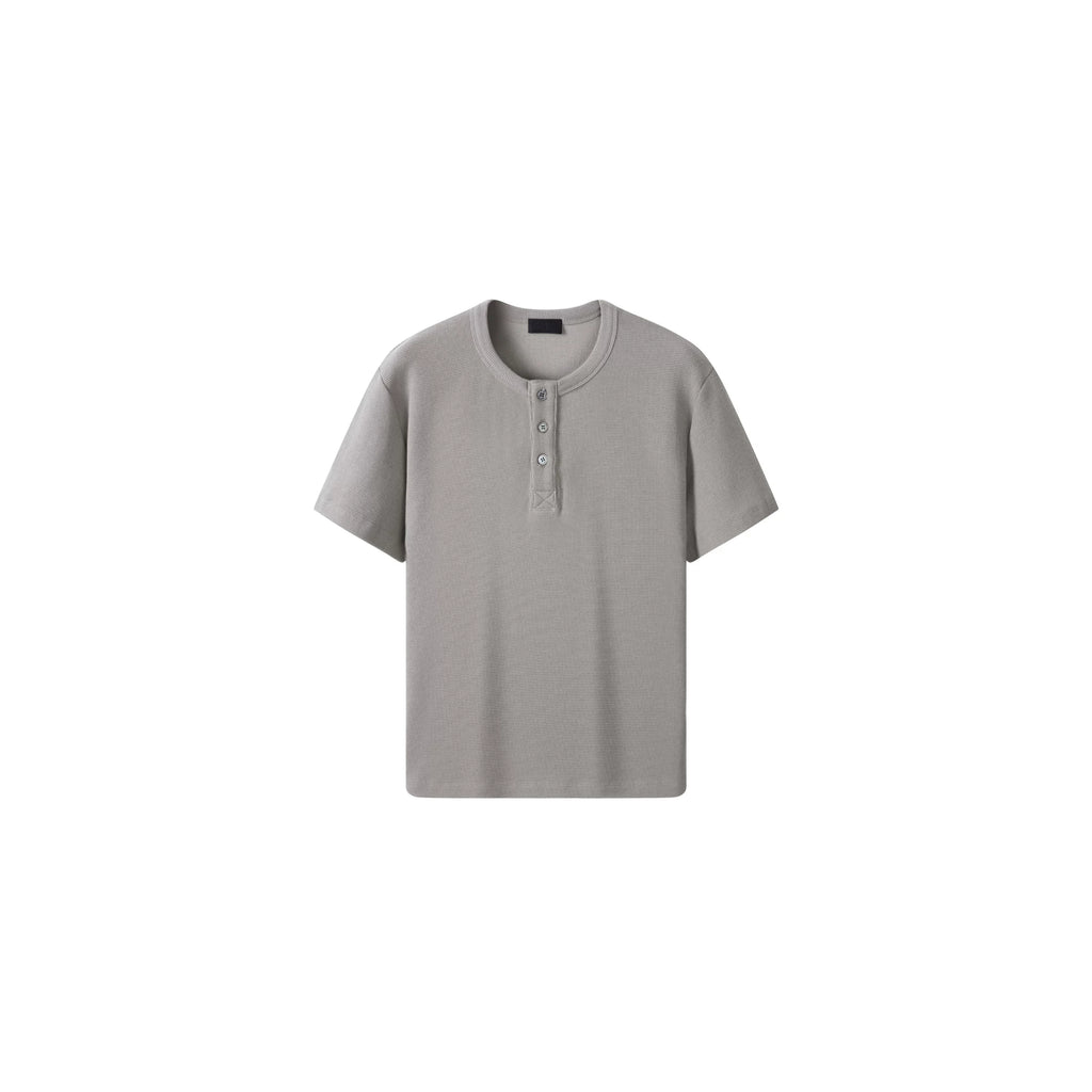 PLUS NO LOGO Waffle Henry Collar Tee