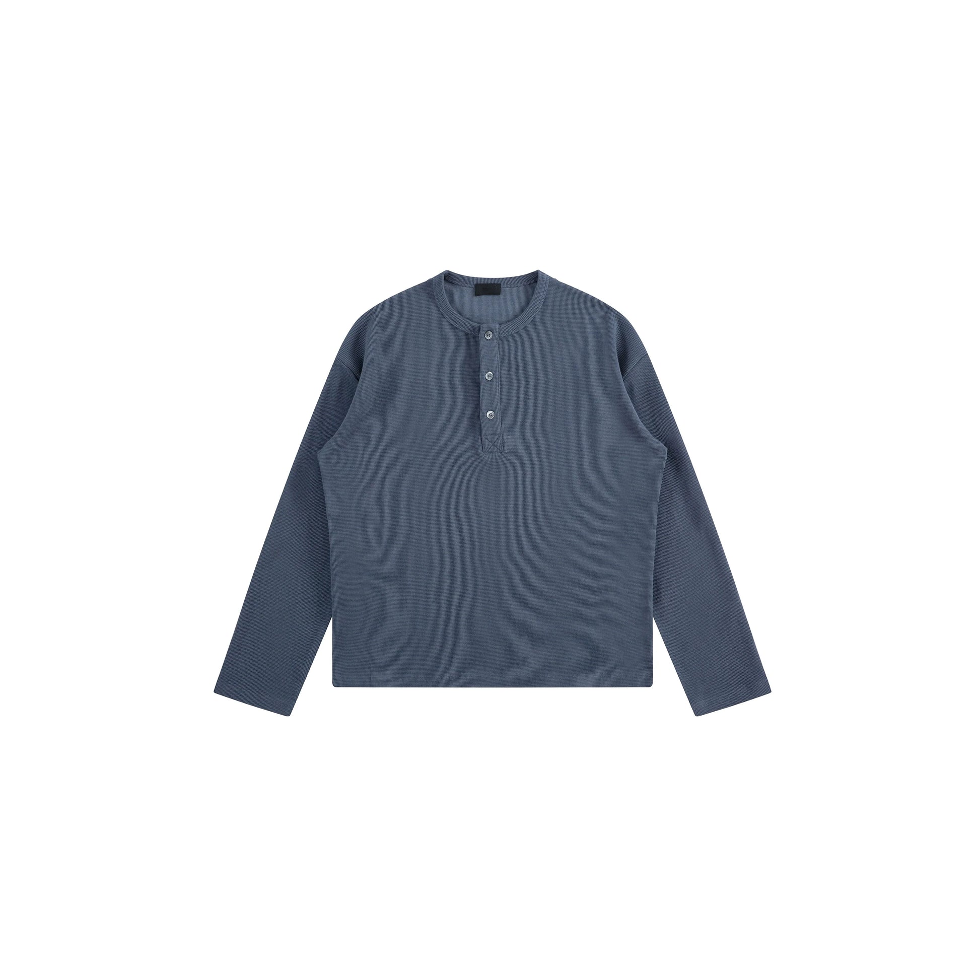 PLUS NO LOGO Diamond Waffle Henry Neck Long Sleeve