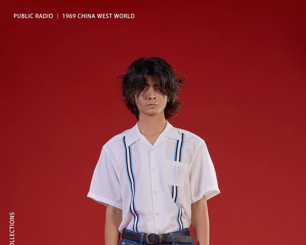 PUBLICRADIO Cuban Collar Summer Loose Short-sleeved Shirt