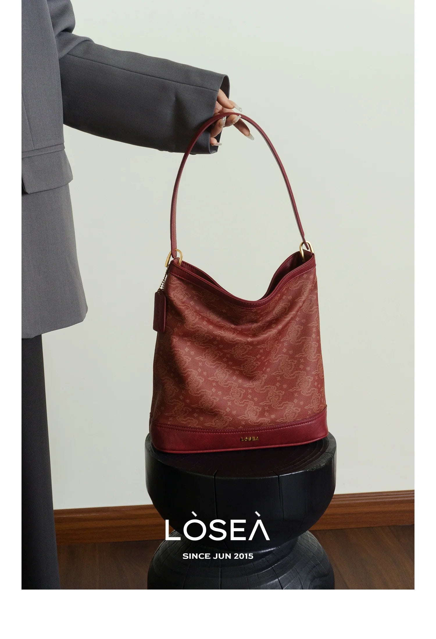 LOSEA Ruyi Moire Premium Bucket Bag