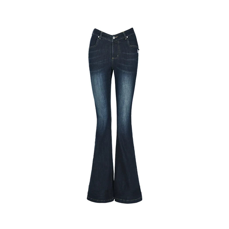 ABMY Spice Girl V Waist Skinny Elastic Flared Jeans