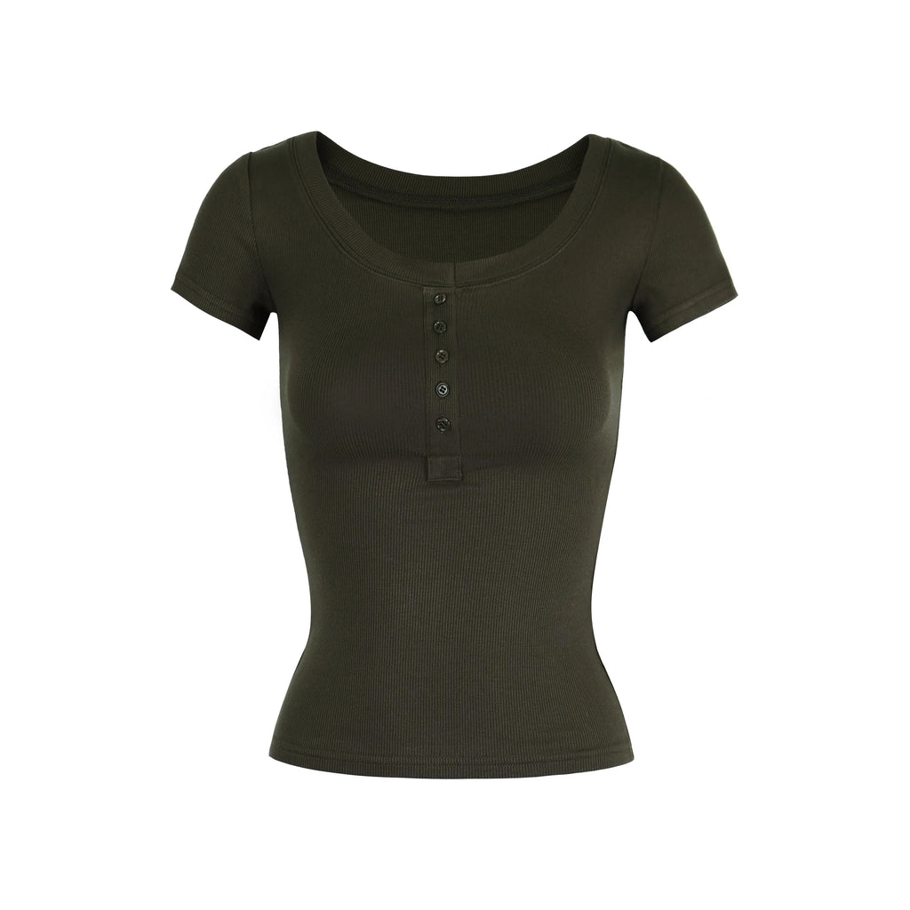 Jim Kennetu Collar Henry Collar Slim and Thin Tee