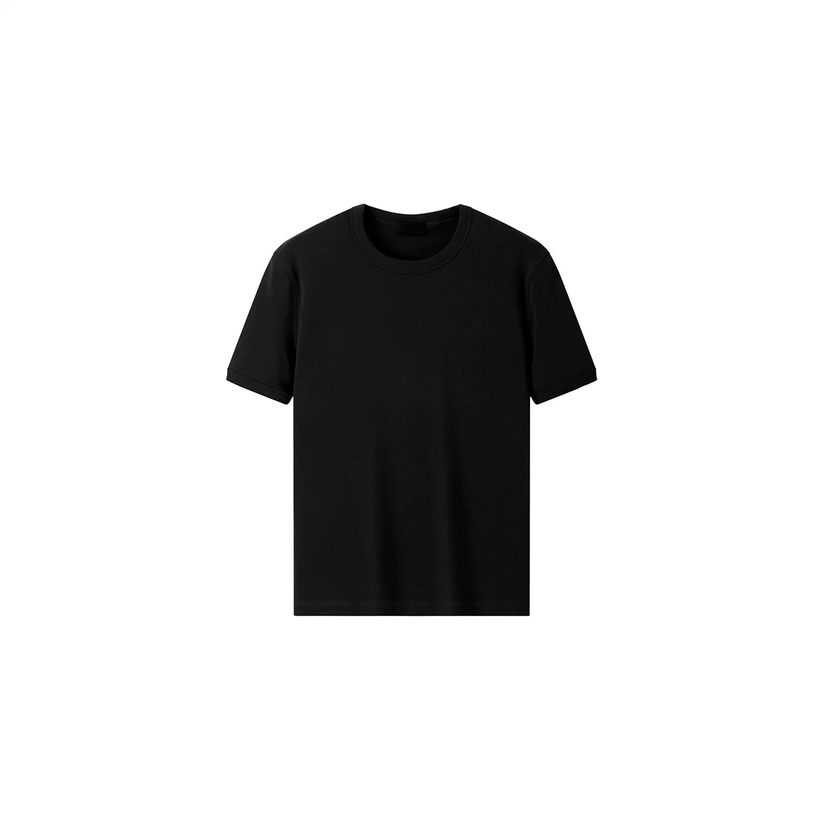 PLUS NO LOGO Elastic Sleeve Crew Neck Closed Sleeve Tee