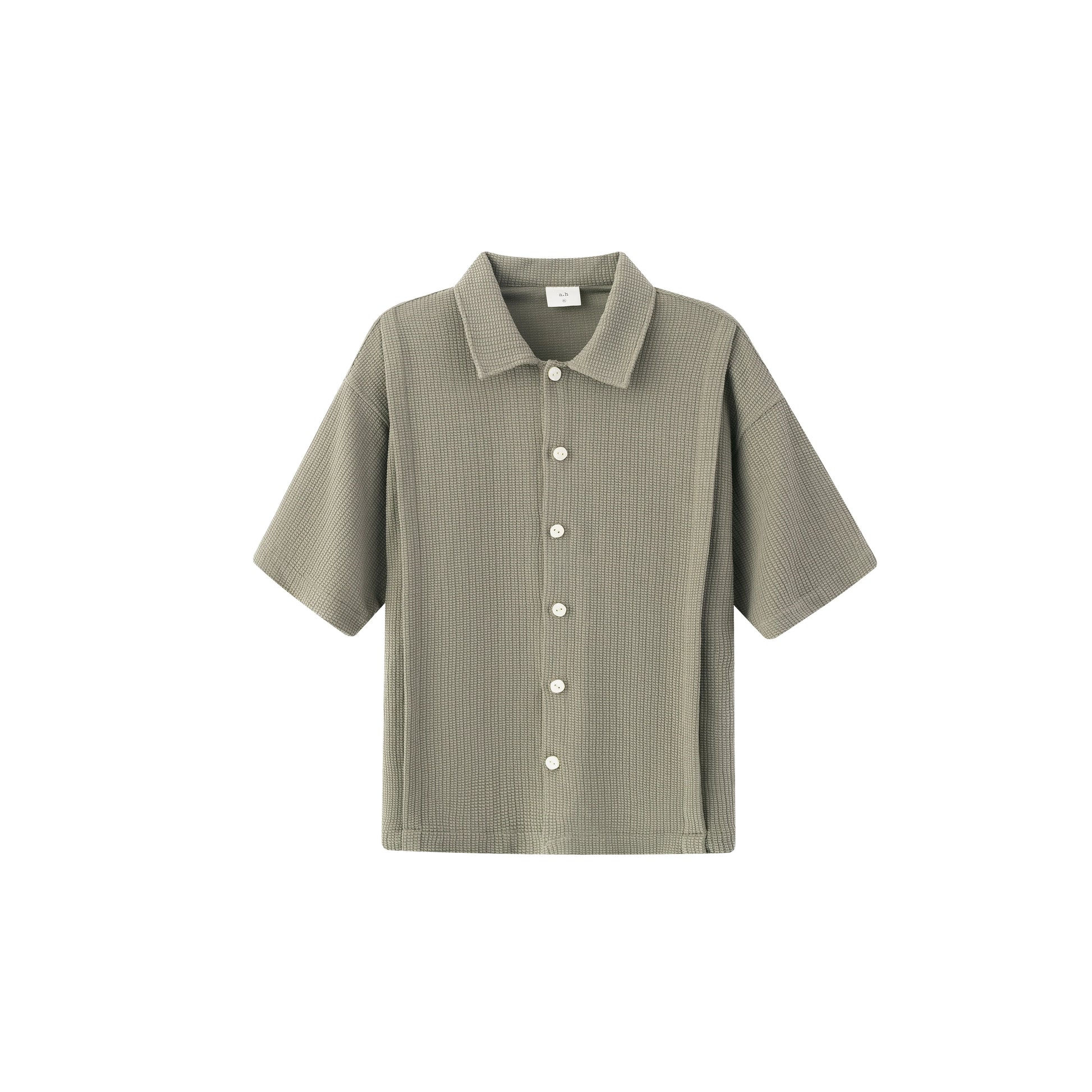 Anniehall Knitted Cardigan Checked Short Sleeve Shirt