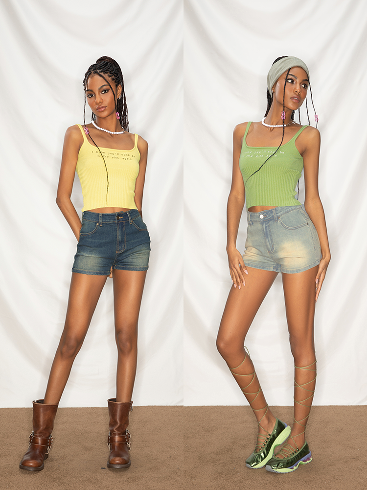 ABMY Knitted Sling Vest Looks Thin and Girly