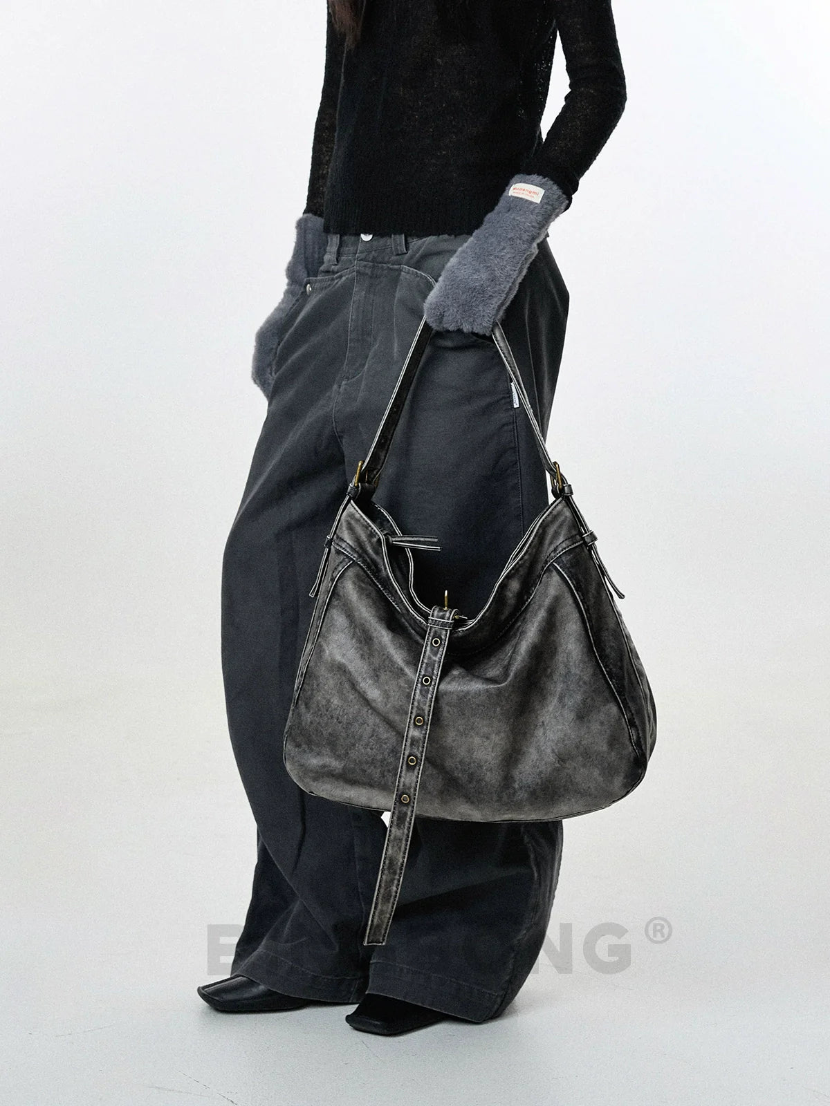 BINGBONG Retro Commuter Tote Bag Large Capacity Slack Bag