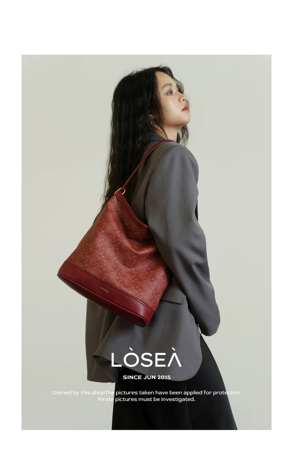 LOSEA Ruyi Moire Premium Bucket Bag