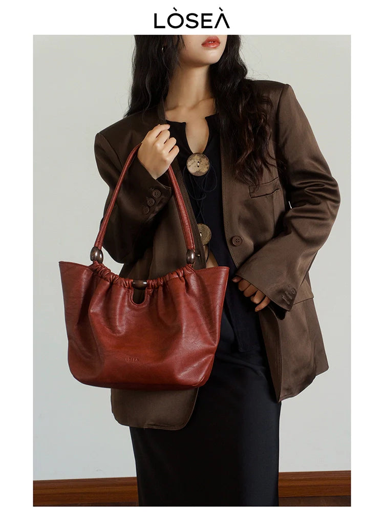 LOSEA Retro New Chinese Vegetable Basket Handbag