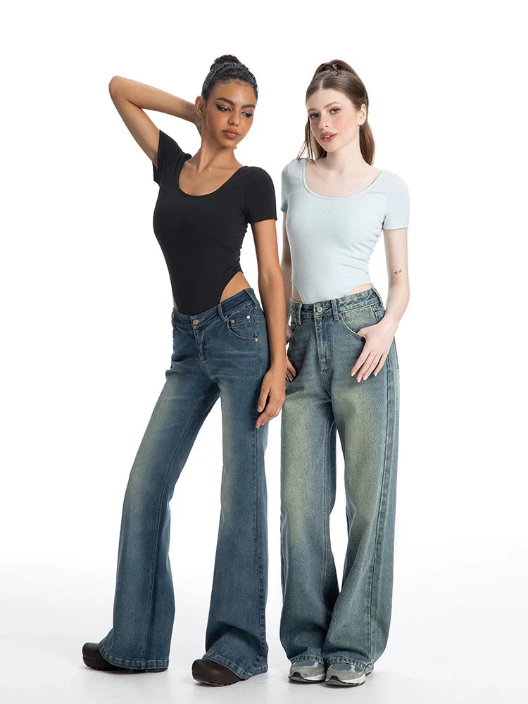 ABMY Retro V-waist Slim-fit Flared Pants