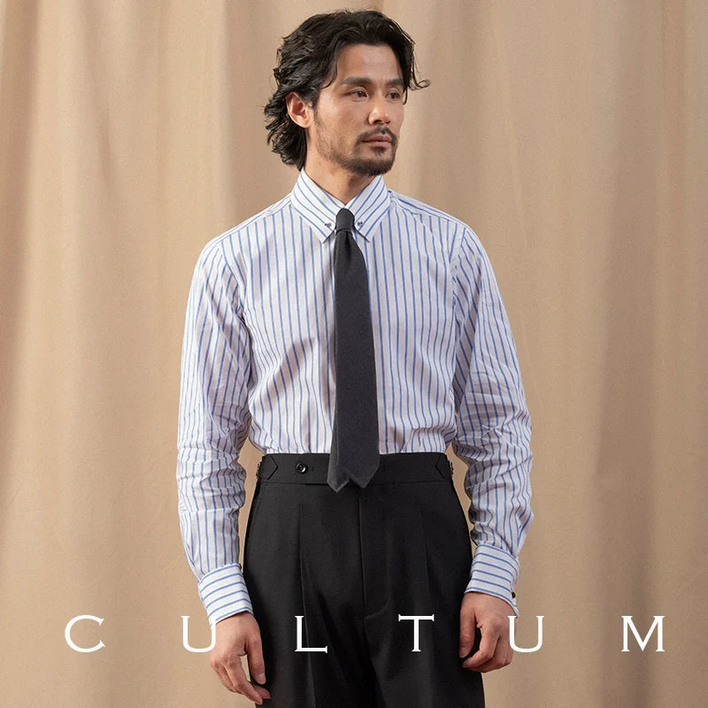 CULTUM French Cufflink Striped Shirt