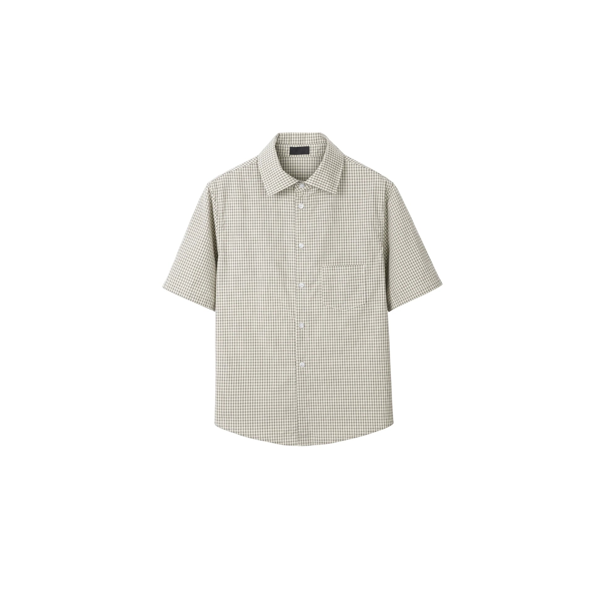 PLUS NO LOGO Versatile Plaid Short-sleeved Shirt