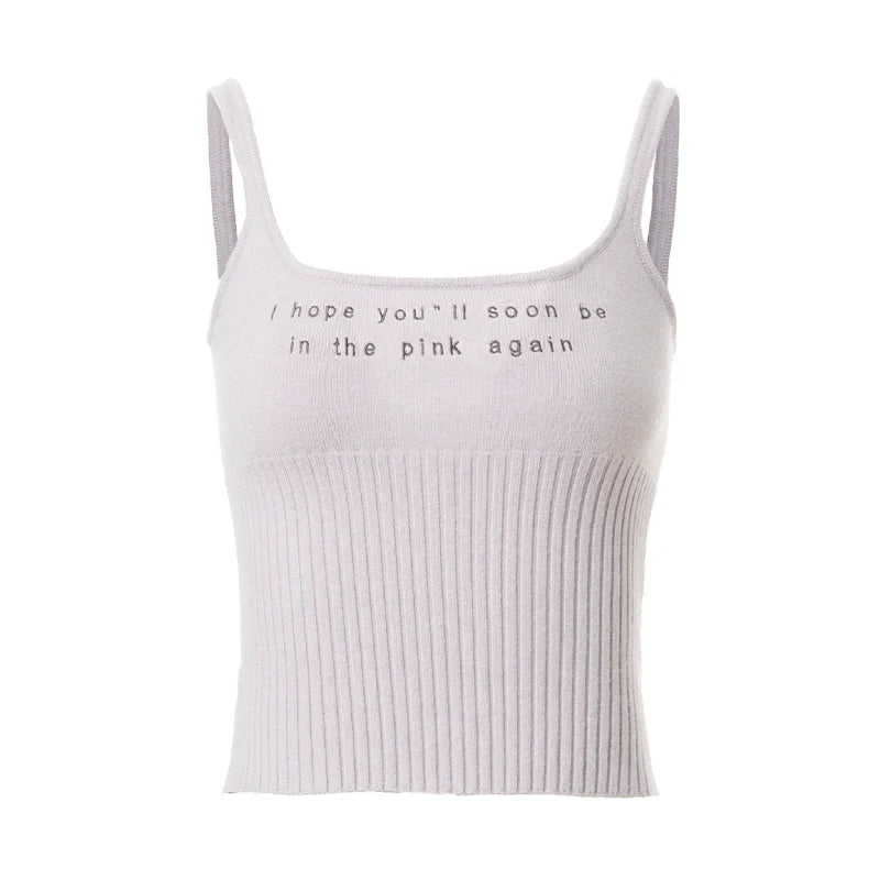 ABMY Knitted Sling Vest Looks Thin and Girly