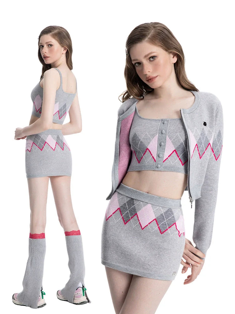 ABMY American Rhombus Knitted Hip Skirt