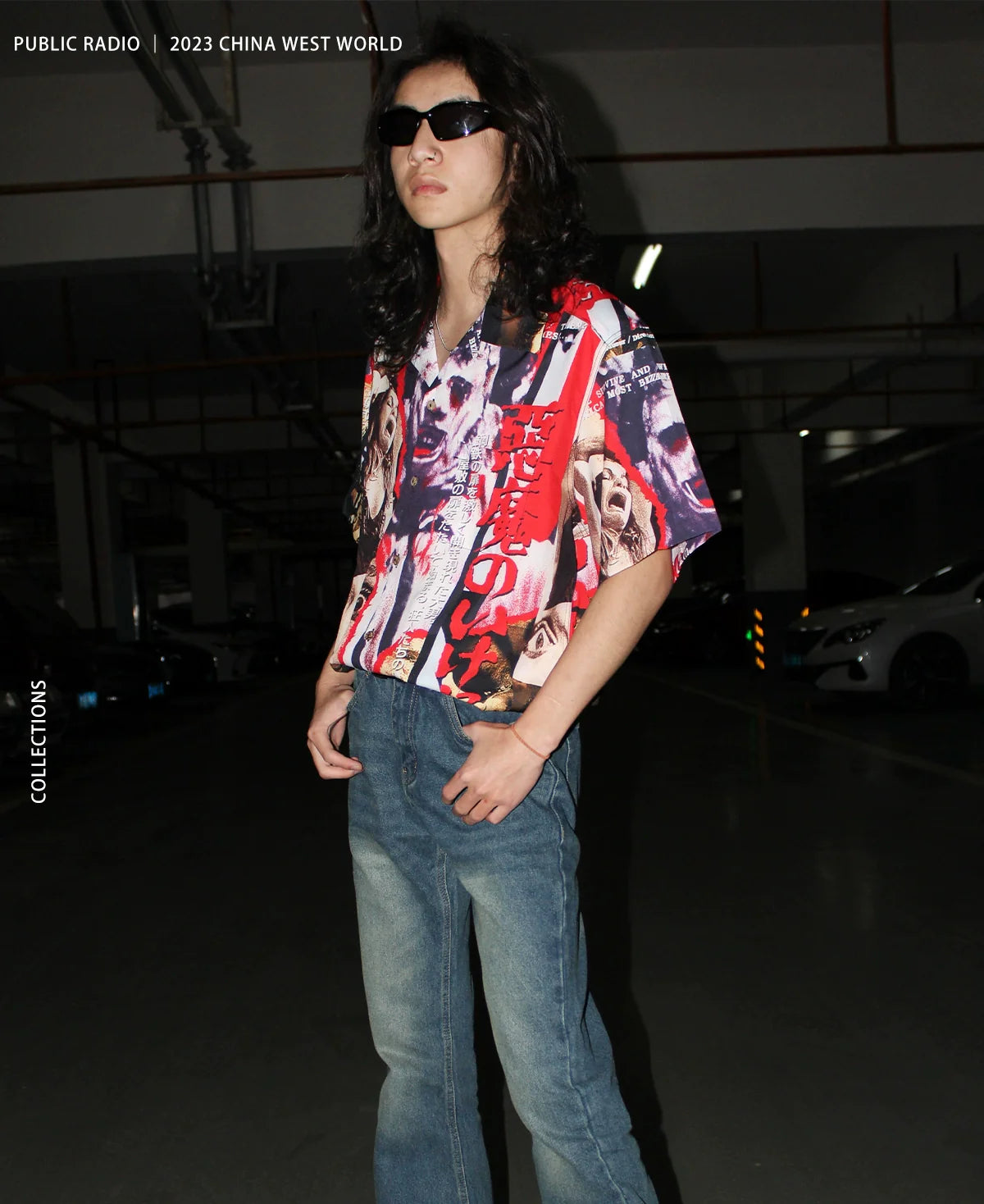 PUBLICRADIO Retro Washed Denim Micro-horn Trousers